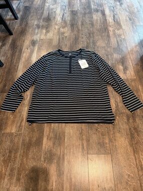 Able Navy and White Striped Long Sleeve Tee
